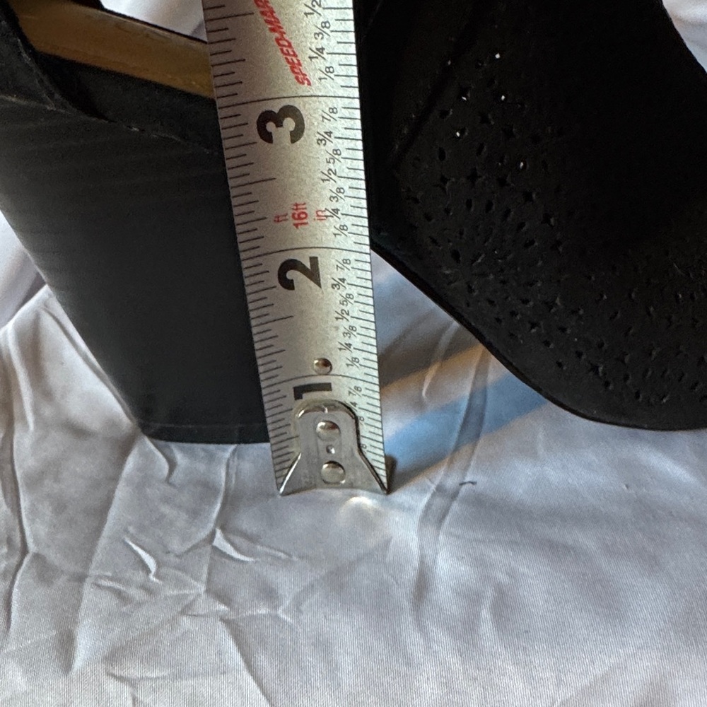 JustFab Black Perforated Heeled Sandals - Picture 5 of 10